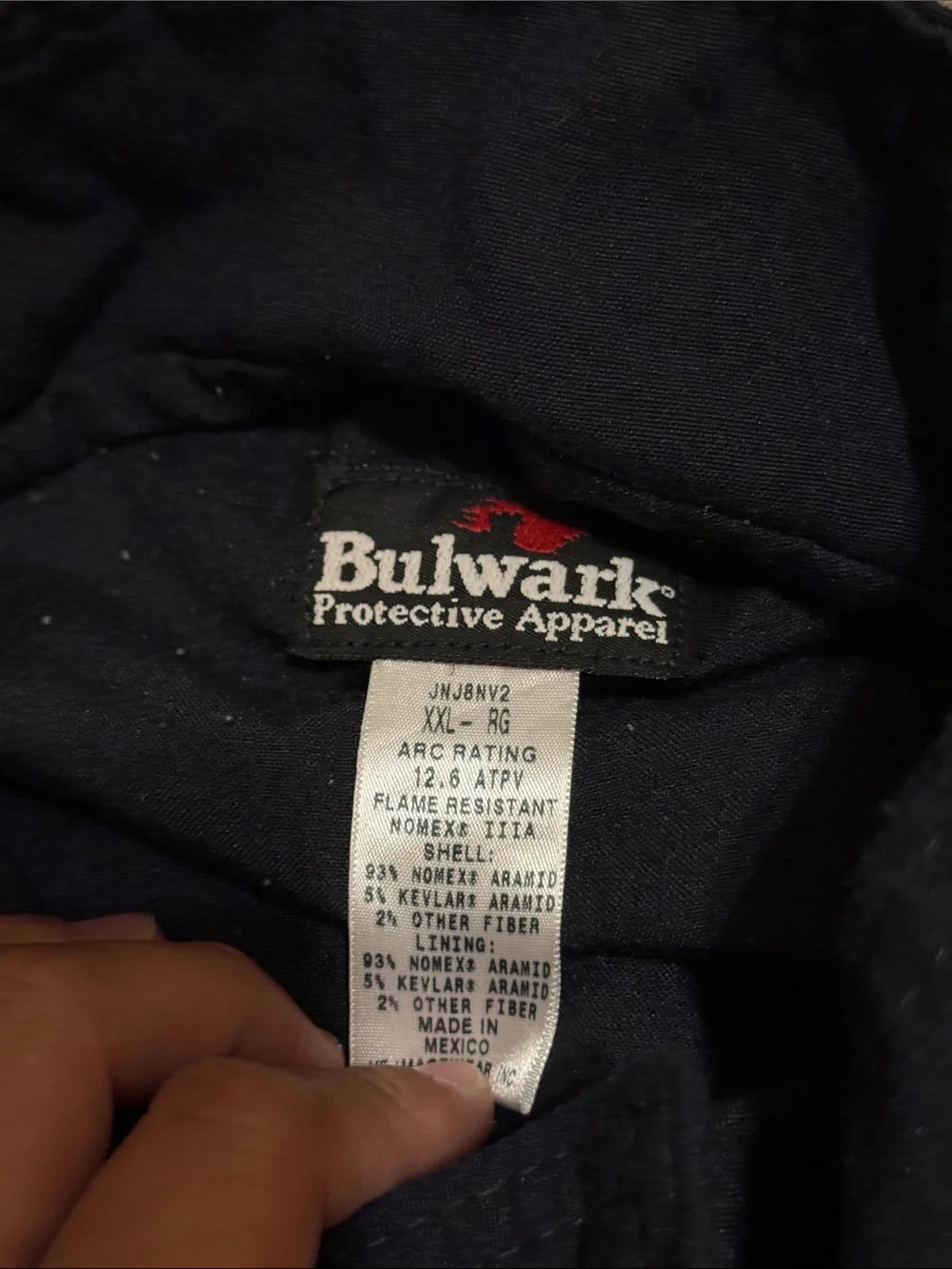 Bulwark FR Protective Apparel Men's Navy Bomber Jacket size XXL